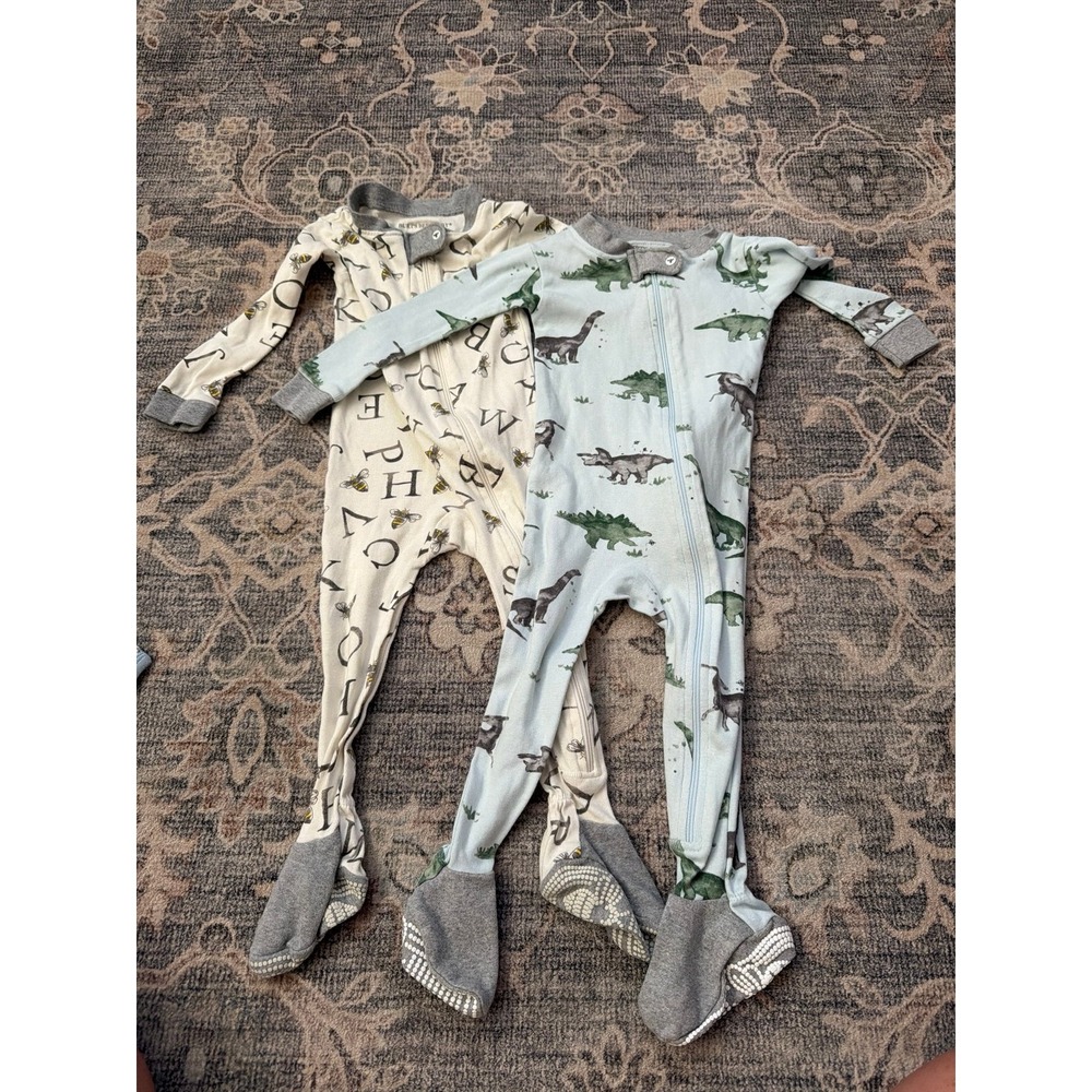 Burt's Bees Baby Onesies 12 Months Dinosaurs Alphabet ABCs